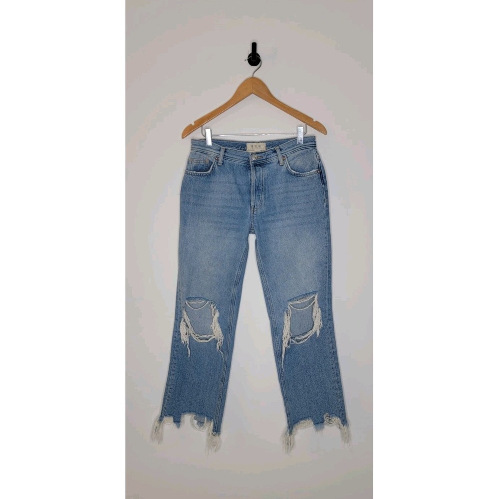 Free People We The Free Maggie Mid Rise Straight Leg Jeans Size 26 Button Fly